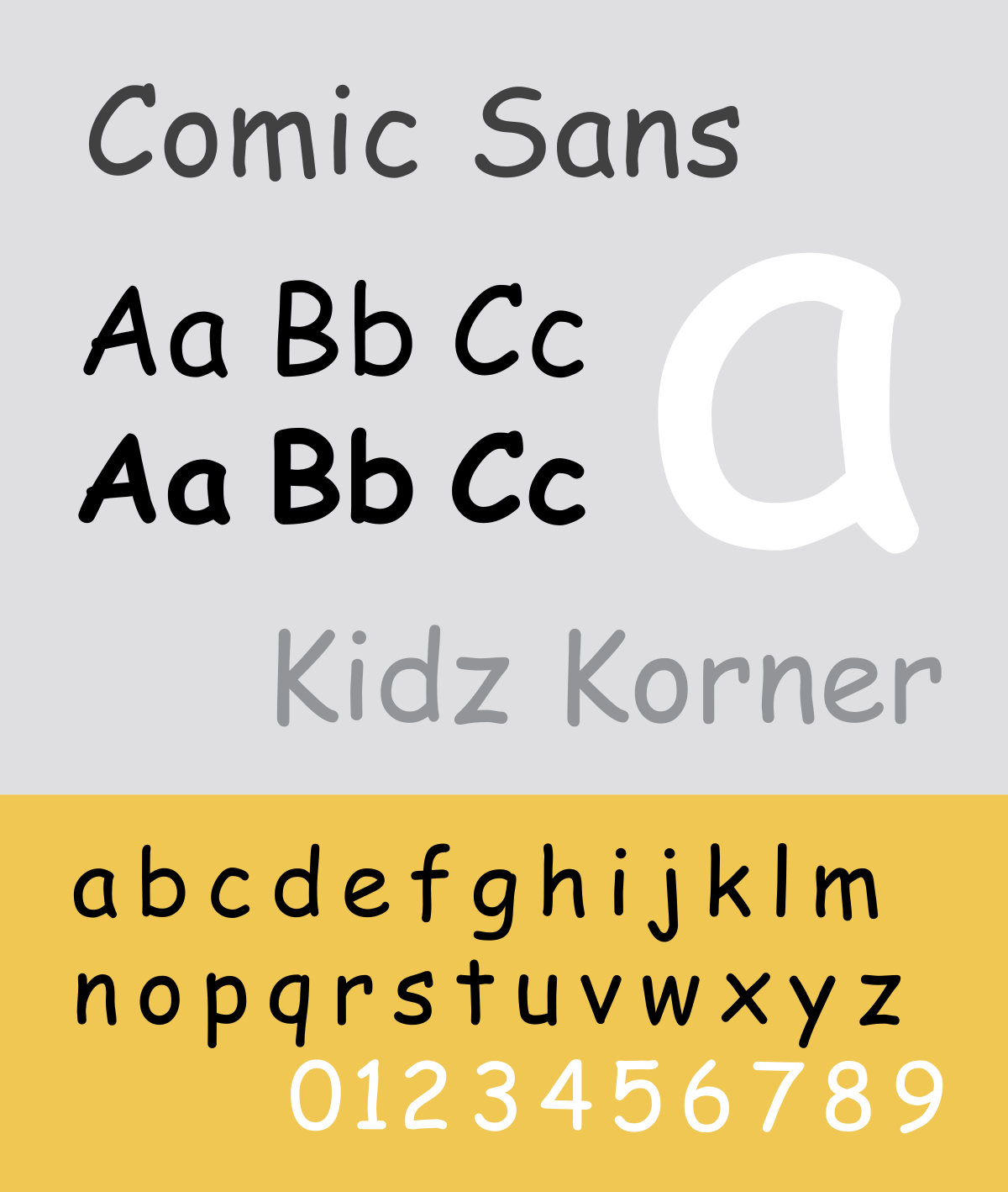 A wretched image of the cartoonish Comic Sans font